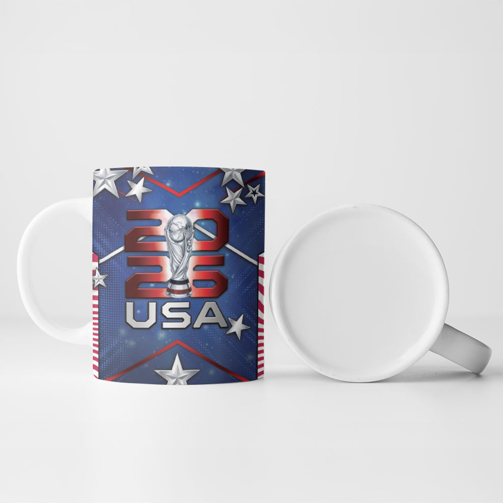 Custom United States Soccer Ceramic Mug American Flag Stars Trophy
