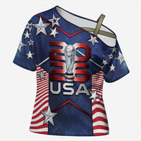 Custom United States Soccer Cross Shoulder Shirt American Flag Stars Trophy