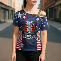 Custom United States Soccer Cross Shoulder Shirt American Flag Stars Trophy