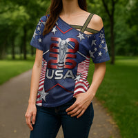 Custom United States Soccer Cross Shoulder Shirt American Flag Stars Trophy