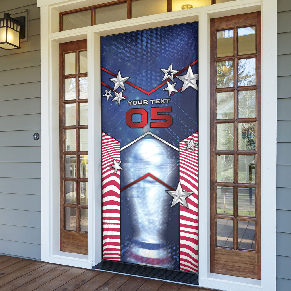Custom United States Soccer Door Cover American Flag Stars Trophy