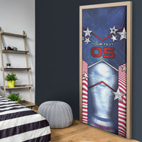 Custom United States Soccer Door Cover American Flag Stars Trophy