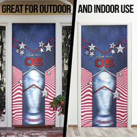 Custom United States Soccer Door Cover American Flag Stars Trophy