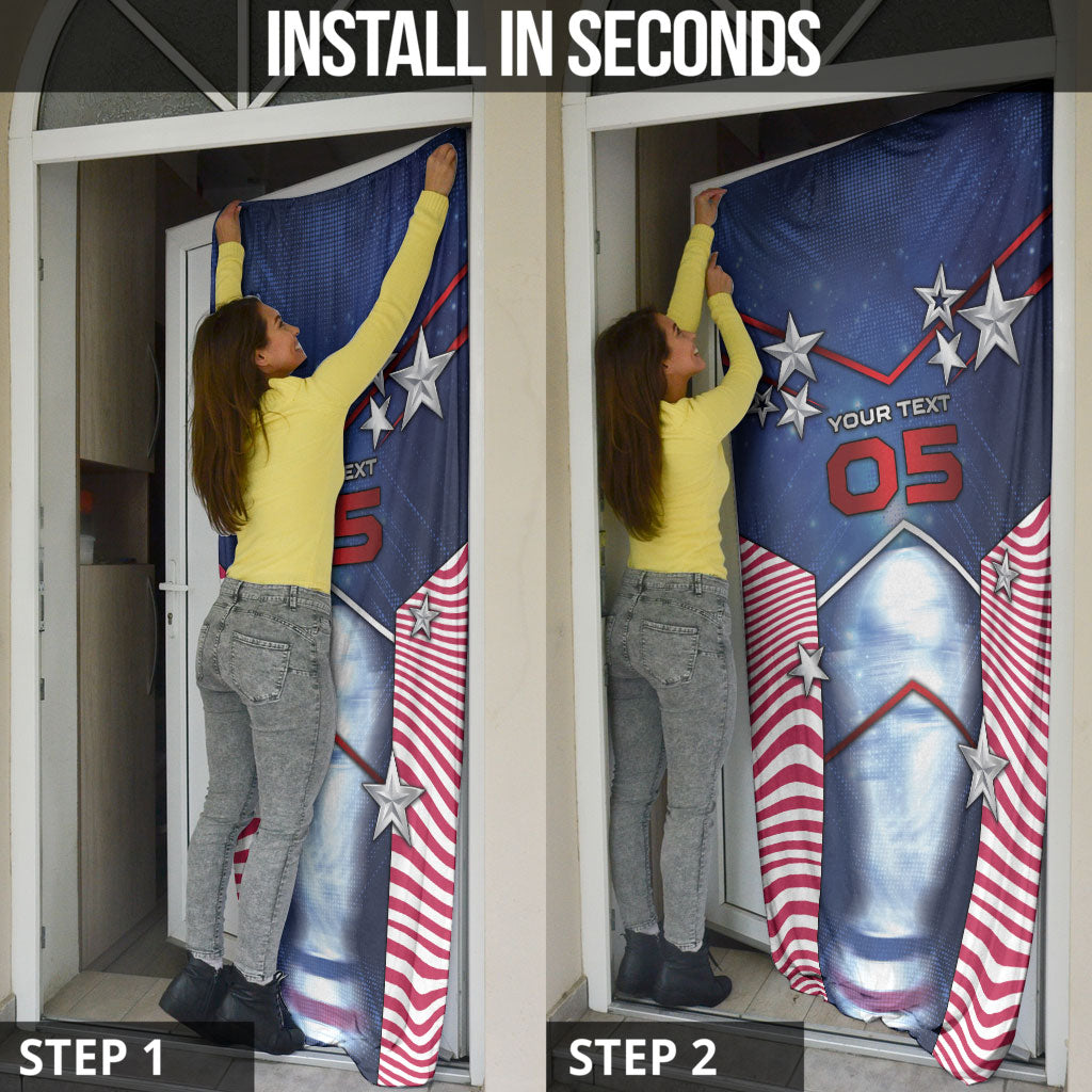 Custom United States Soccer Door Cover American Flag Stars Trophy