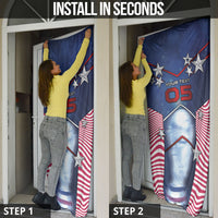 Custom United States Soccer Door Cover American Flag Stars Trophy