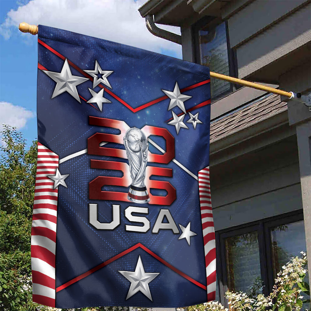 United States Soccer Garden Flag American Flag Stars Trophy