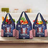 United States Soccer Grocery Bag American Flag Stars Trophy