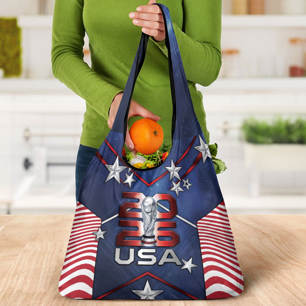 United States Soccer Grocery Bag American Flag Stars Trophy