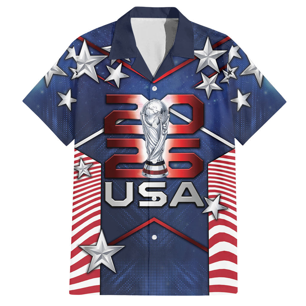 Custom United States Soccer Hawaiian Shirt American Flag Stars Trophy