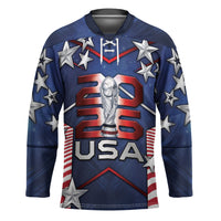 Custom United States Soccer Hockey Jersey American Flag Stars Trophy