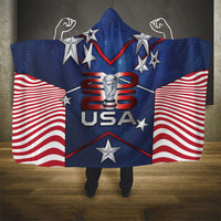 United States Soccer Hooded Blanket American Flag Stars Trophy