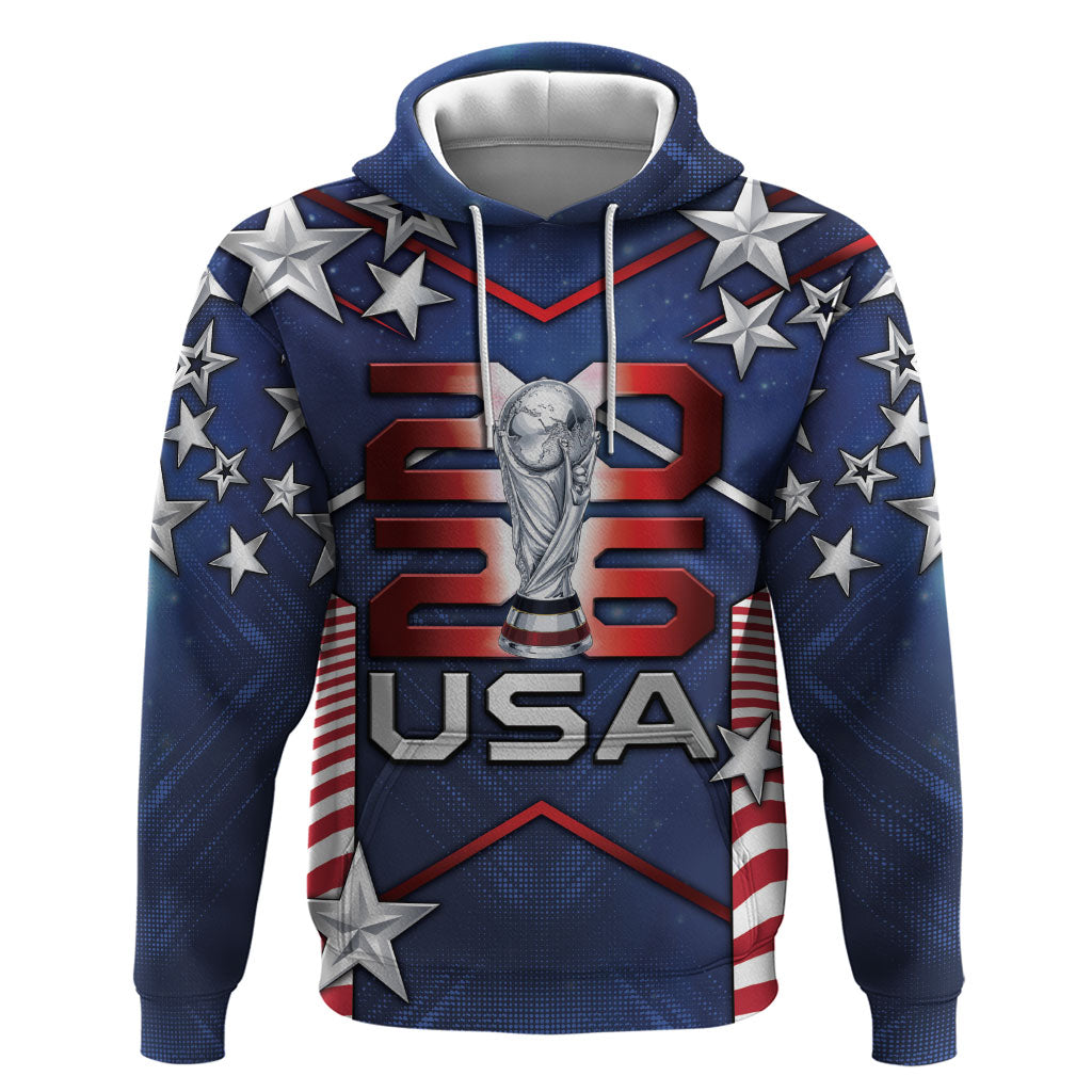 Custom United States Soccer Hoodie American Flag Stars Trophy