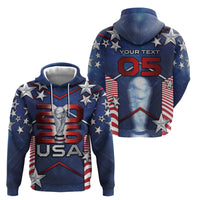 Custom United States Soccer Hoodie American Flag Stars Trophy