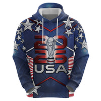 Custom United States Soccer Hoodie American Flag Stars Trophy