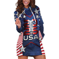 Custom United States Soccer Hoodie Dress American Flag Stars Trophy