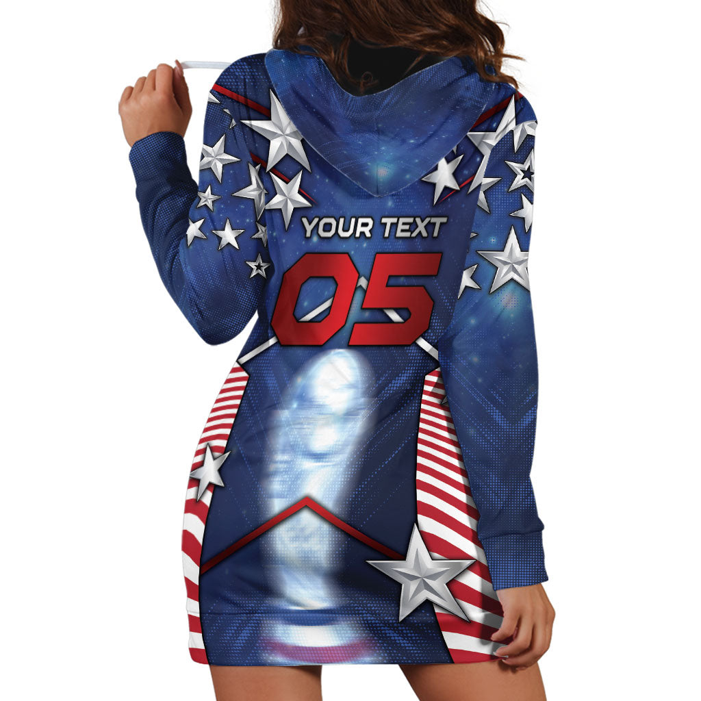 Custom United States Soccer Hoodie Dress American Flag Stars Trophy