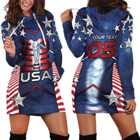 Custom United States Soccer Hoodie Dress American Flag Stars Trophy
