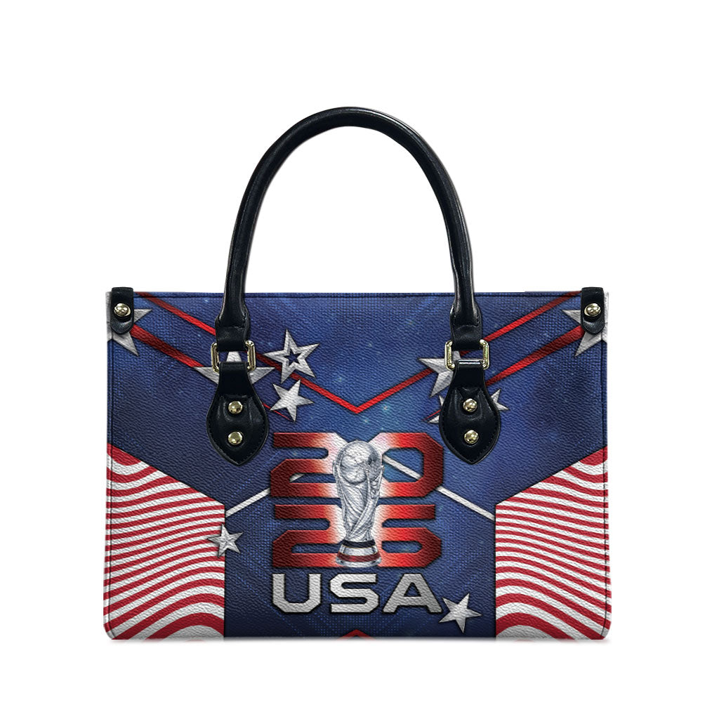 United States Soccer Leather Bag American Flag Stars Trophy