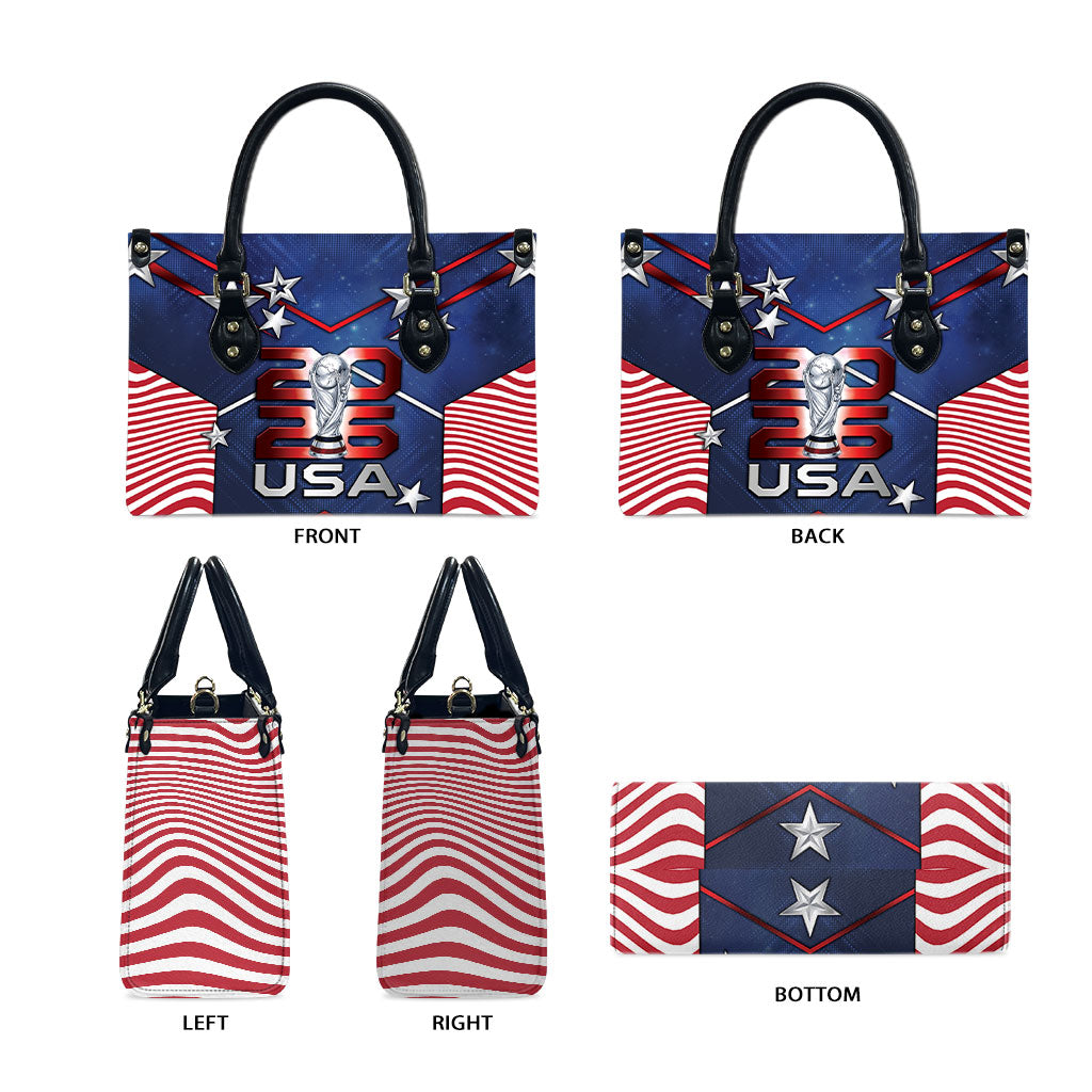 United States Soccer Leather Bag American Flag Stars Trophy