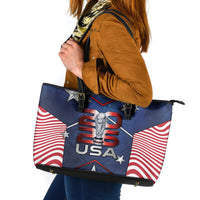 United States Soccer Leather Tote Bag American Flag Stars Trophy