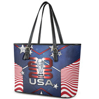 United States Soccer Leather Tote Bag American Flag Stars Trophy