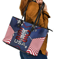United States Soccer Leather Tote Bag American Flag Stars Trophy