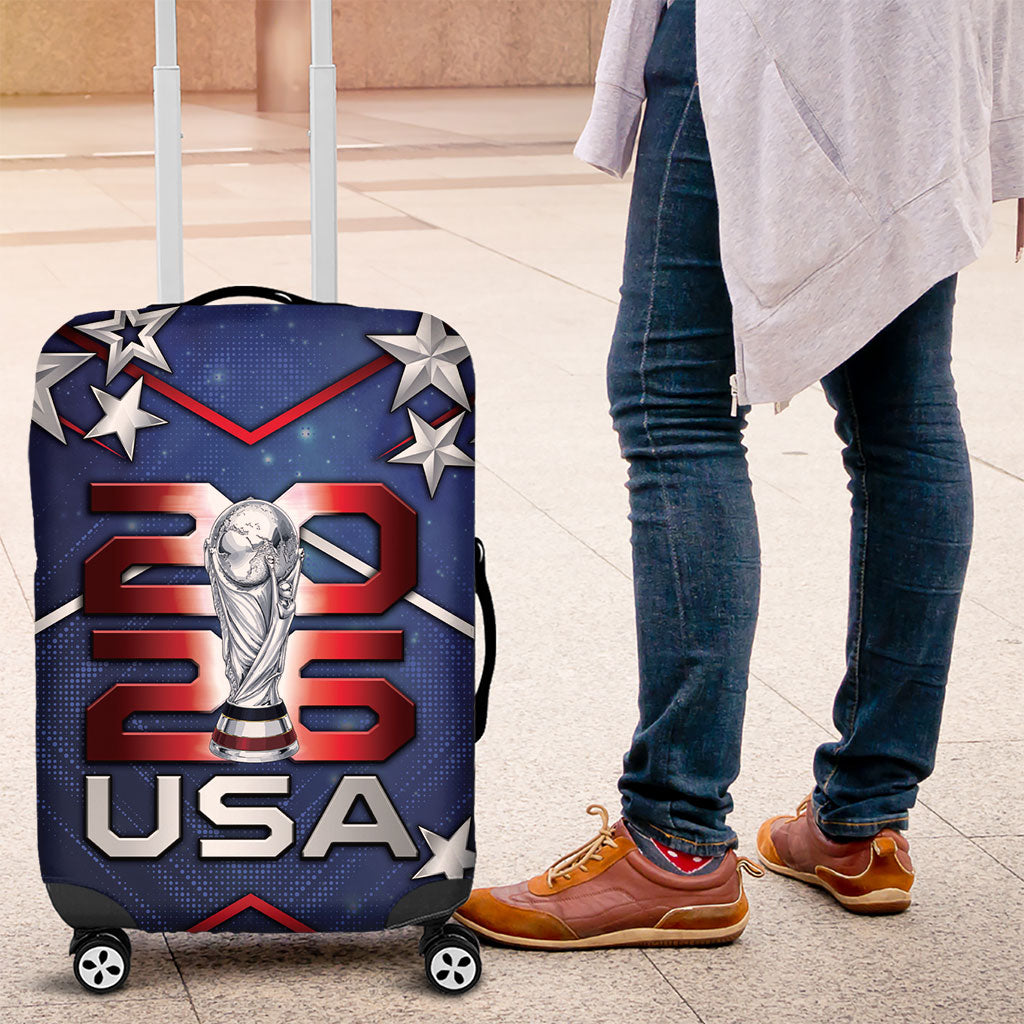 United States Soccer Luggage Cover American Flag Stars Trophy