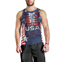 Custom United States Soccer Men Tank Top American Flag Stars Trophy