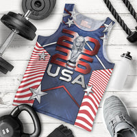 Custom United States Soccer Men Tank Top American Flag Stars Trophy