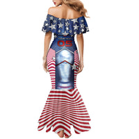 Custom United States Soccer Mermaid Dress American Flag Stars Trophy