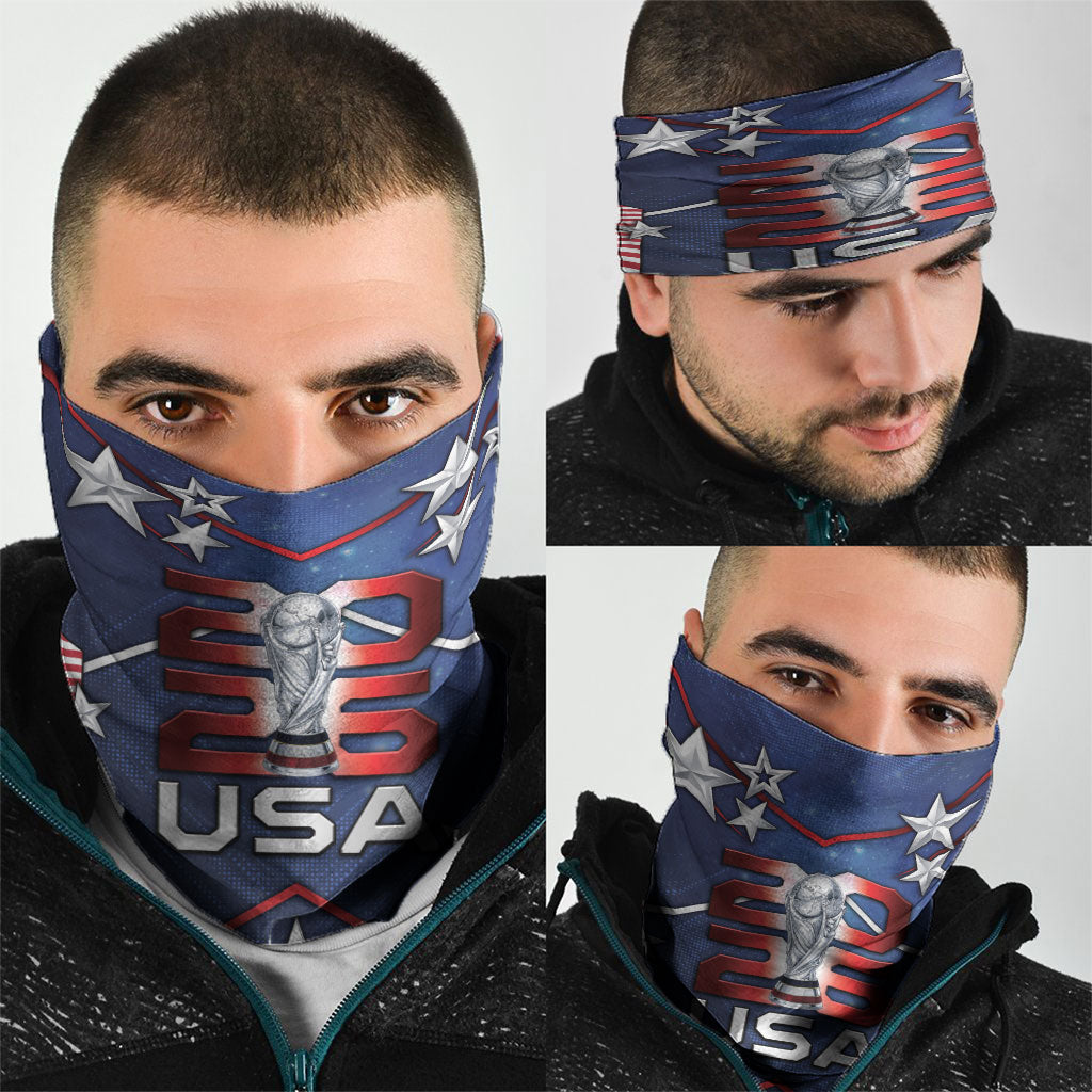 United States Soccer Neck Gaiter American Flag Stars Trophy