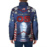 Custom United States Soccer Padded Jacket American Flag Stars Trophy