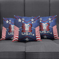 United States Soccer Pillow Cover American Flag Stars Trophy