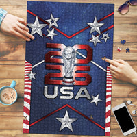 United States Soccer Puzzle American Flag Stars Trophy