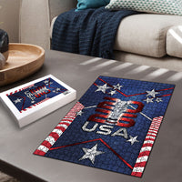 United States Soccer Puzzle American Flag Stars Trophy