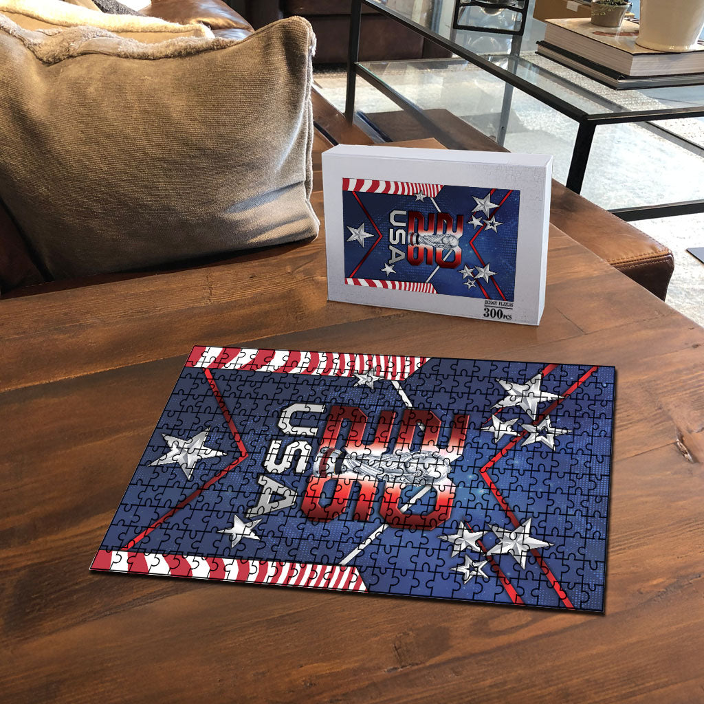 United States Soccer Puzzle American Flag Stars Trophy