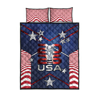 United States Soccer Quilt Bed Set American Flag Stars Trophy