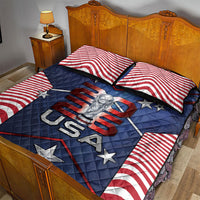 United States Soccer Quilt Bed Set American Flag Stars Trophy