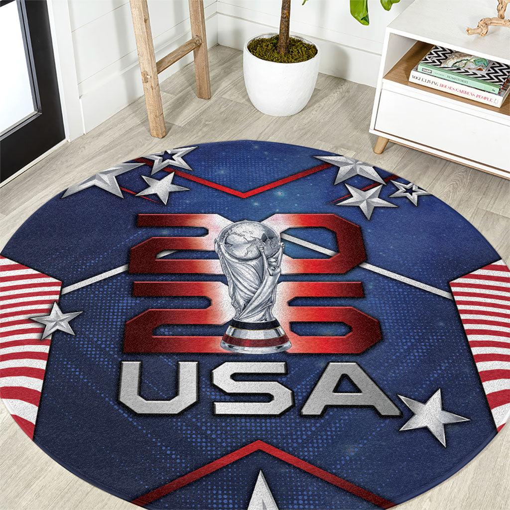 United States Soccer Round Carpet American Flag Stars Trophy