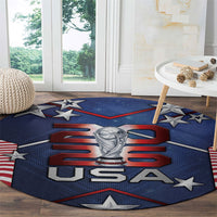 United States Soccer Round Carpet American Flag Stars Trophy