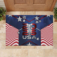 United States Soccer Rubber Doormat American Flag Stars Trophy
