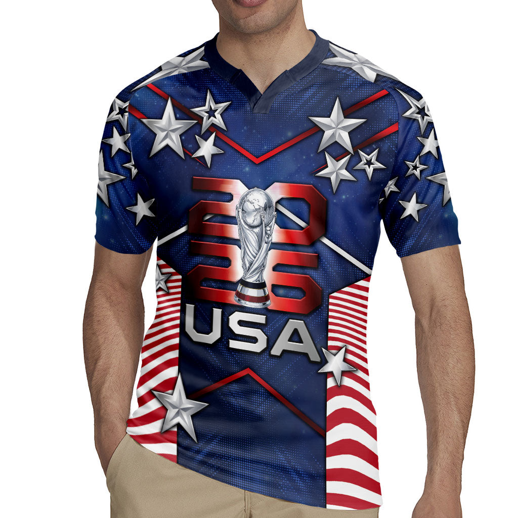 Custom United States Soccer Rugby Jersey American Flag Stars Trophy