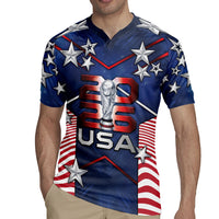 Custom United States Soccer Rugby Jersey American Flag Stars Trophy