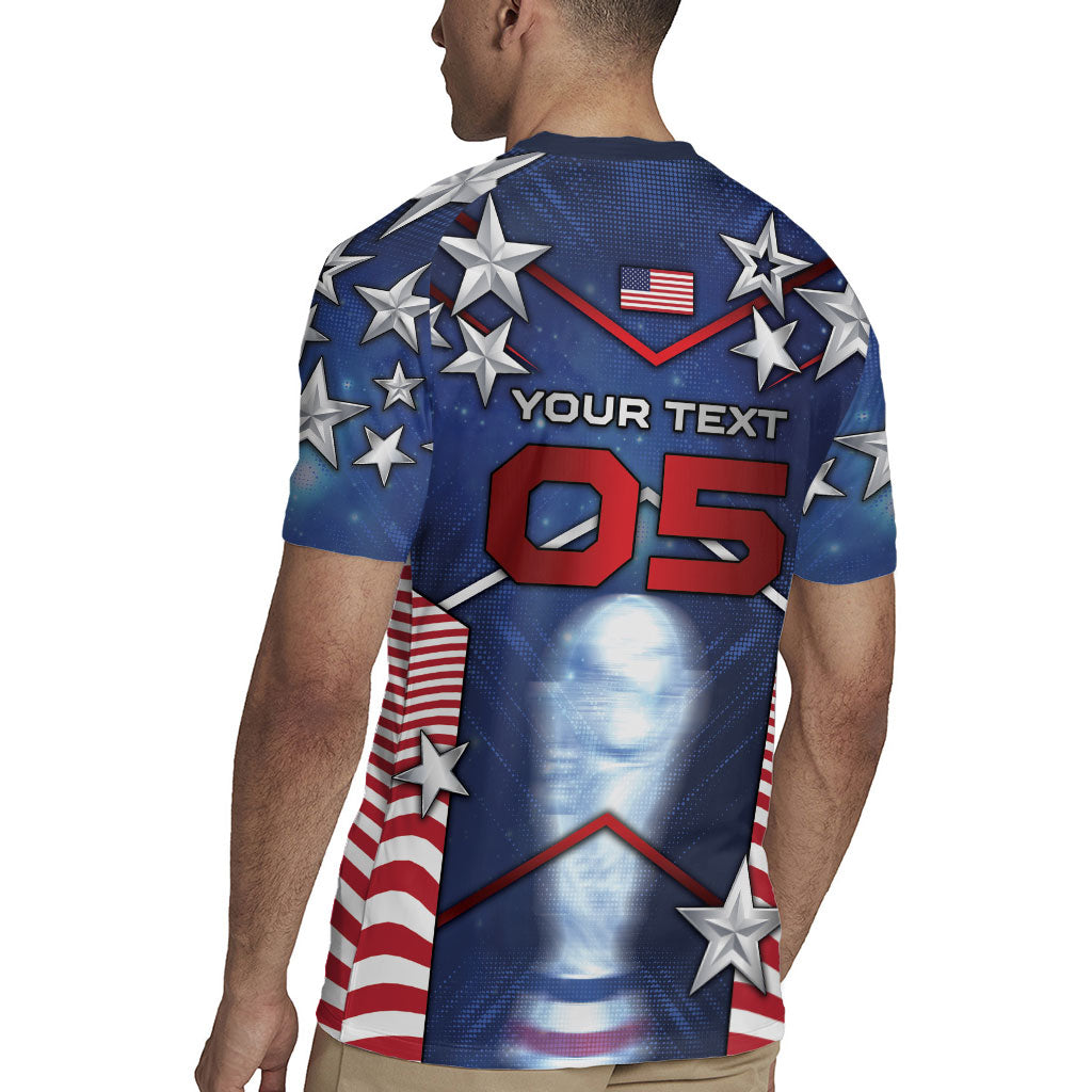 Custom United States Soccer Rugby Jersey American Flag Stars Trophy
