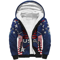 Custom United States Soccer Sherpa Hoodie American Flag Stars Trophy