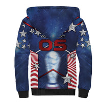 Custom United States Soccer Sherpa Hoodie American Flag Stars Trophy