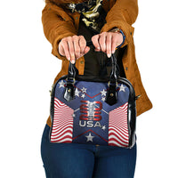 United States Soccer Shoulder Handbag American Flag Stars Trophy