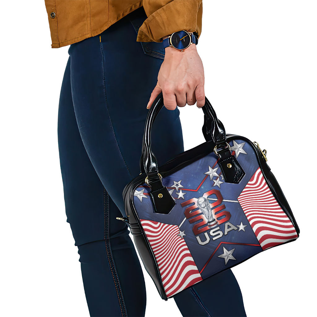 United States Soccer Shoulder Handbag American Flag Stars Trophy