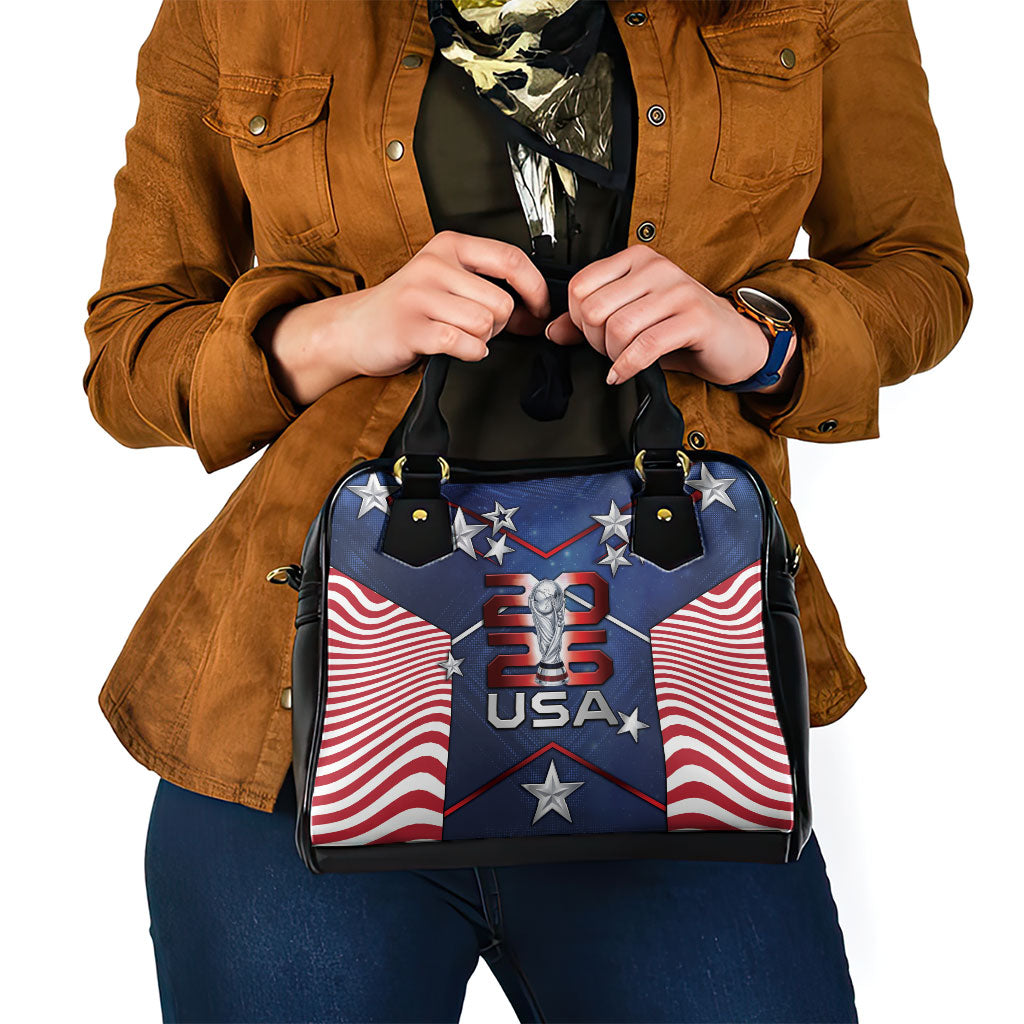 United States Soccer Shoulder Handbag American Flag Stars Trophy