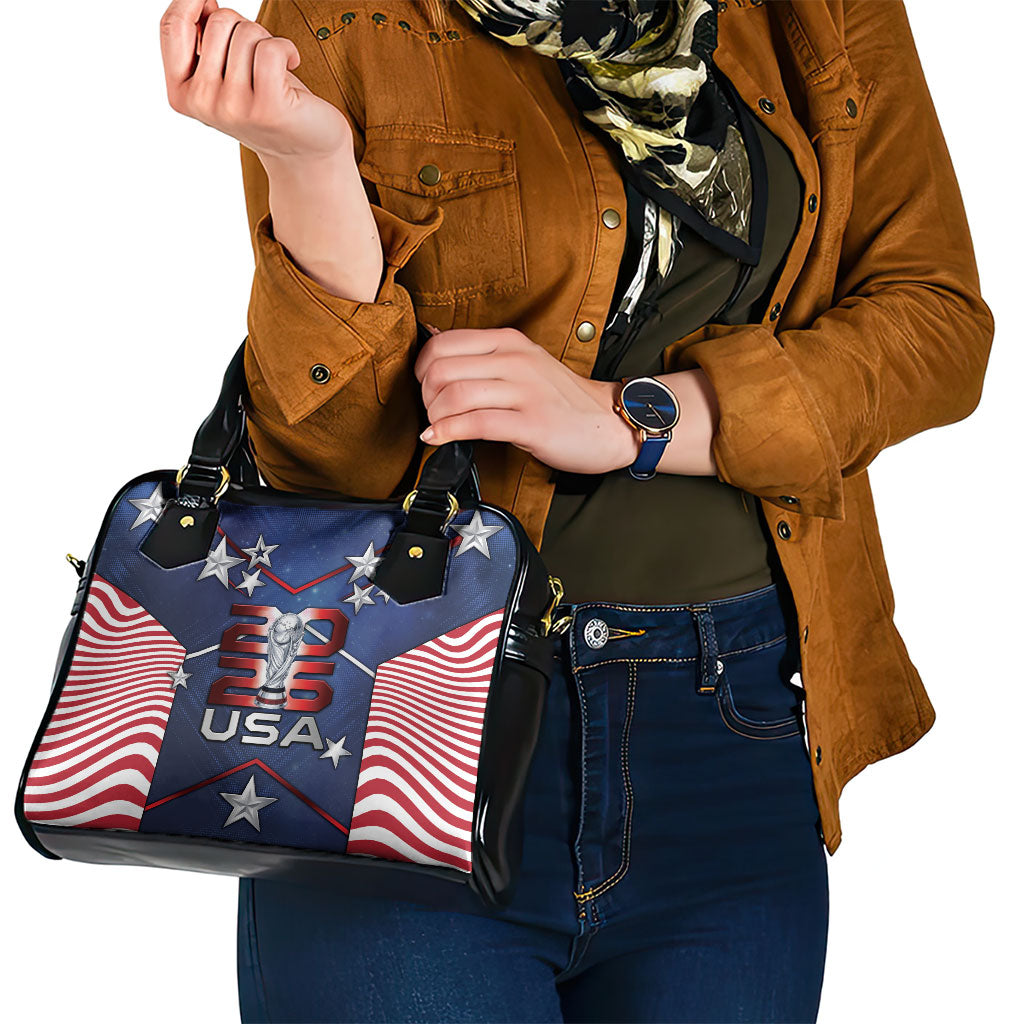 United States Soccer Shoulder Handbag American Flag Stars Trophy